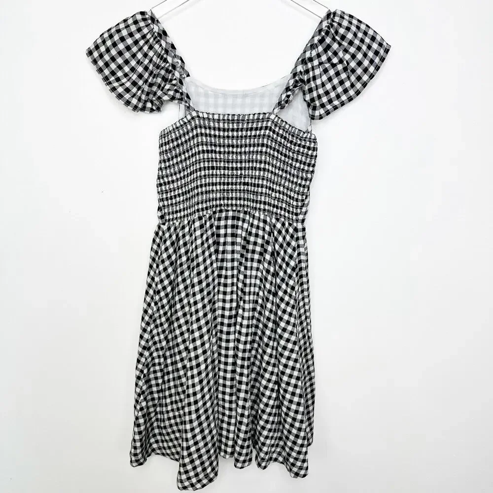 Nordstrom Little Girls Black and White Checkered Dress 8/10